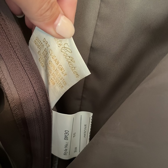 Taupe Strapless Prom Dress - Picture 9 of 9